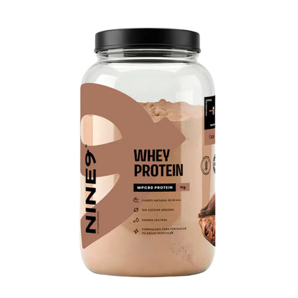 PROTEINA NINE9 WHEY PROTEIN  30 SERVICIOS. CON ENZIMA LACTASA. LIBRE DE GLUTEN