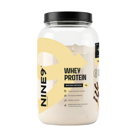 PROTEINA NINE9 WHEY PROTEIN  30 SERVICIOS. CON ENZIMA LACTASA. LIBRE DE GLUTEN