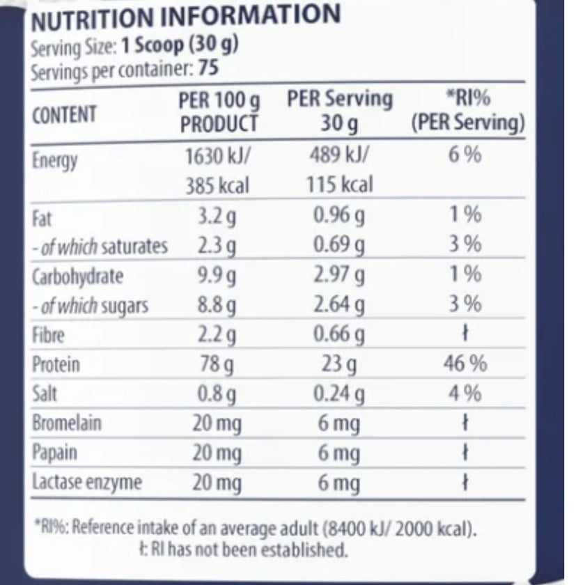 WHEY COMPLEX TEMPRO 75 SERVICIOS CON 23g PROTEINA. ADICION DE ENZIMA LACTASA