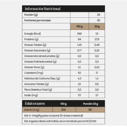 PROTEINA ISO9  100% ISOLATE. LIBRE DE GLUTEN. CON ENZIMA LACTASA. 30 SERVICIOS