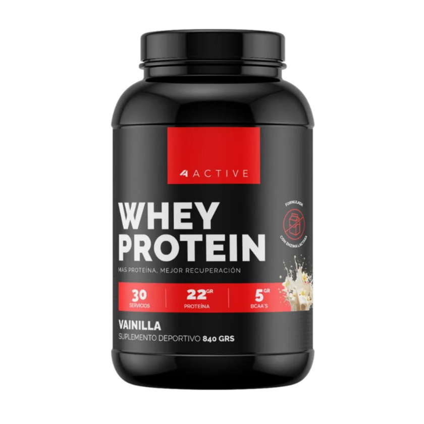 WHEY PROTEIN 4A, FORMATO DE 30 SERVICIOS, 22g PROTEINA CON ENZIMA LACTASA