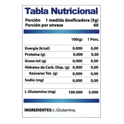 L-GLUTAMINA WINKLER 300g / 60 SERVICIOS / LIBRE DE SABORIZANTES