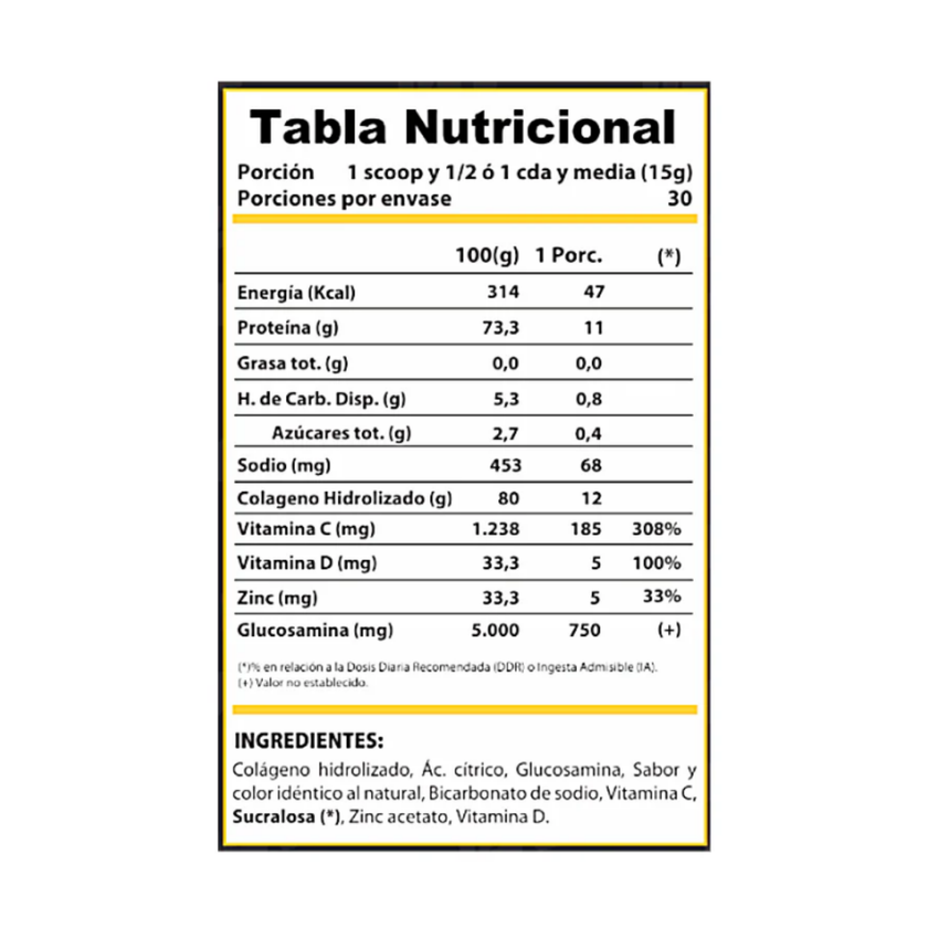 ARTI-SAFE COLAGENO HIDROLIZADO CON ADICION DE 500mg VITAMINA-C, 30 SERVICIOS