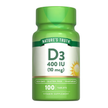 VITAMINA D3 400ui, 100 COMPRIMIDOS