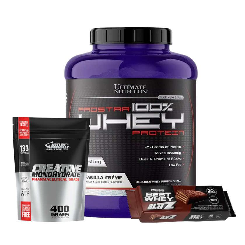 PACK 80 DIAS. PROTEINA 80 SERVICIOS + CREATINA 400g + SNACK BLITZ