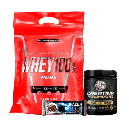 SUPER PACK 60 DIAS. PROTEINA 60 SERVICIOS + CREATINA 60 SERVICIOS + SNACK PROTEICO DE REGALO