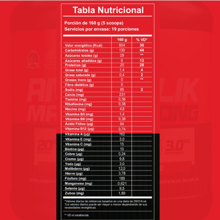 ANABOLIK MASS STRONG 3kg.  EXCELENTE GANADOR DE MASA MUSCULAR