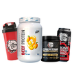 PACK POWER. BEEF PROTEIN + CREATINA 300g + SHAKER + STRONG ENERGY