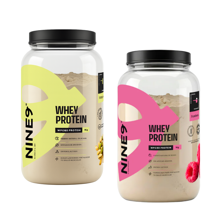 PACK NINE9  WHEY PROTEIN 60 SERVICIOS. COMBINA SABORES