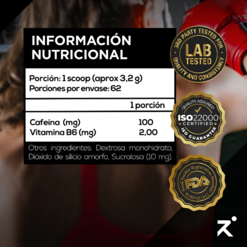 CAFEINA EN POLVO STRIVE. 62 SERVICIOS. LA ENERGÍA QUE NECESITAS
