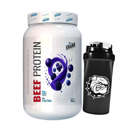 BEEF PROTEIN SHARK.PRO. 32g PROTEINA. CERO CARBOS Y CERO GRASAS. LIBRE DE LACTOSA + SHAKER DE REGALO