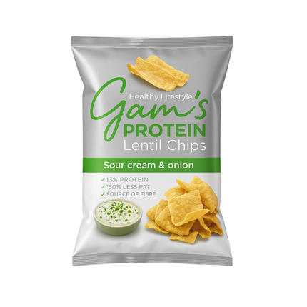 GAMS PROTEIN LENTIL CHIPS. SNACK PROTEICO SALADO.