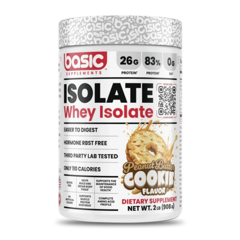 BASIC WHEY ISOLATE 2lbs. 26g PROTEINAS. LIBRE DE GLUTEN.