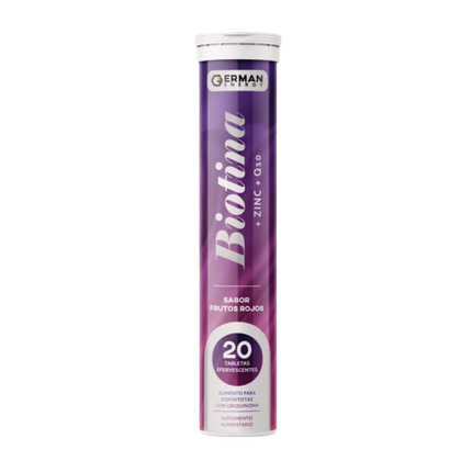 BIOTINA + ZINC + Q10. FORMATO EFERVECENTE, 20 TABLETAS