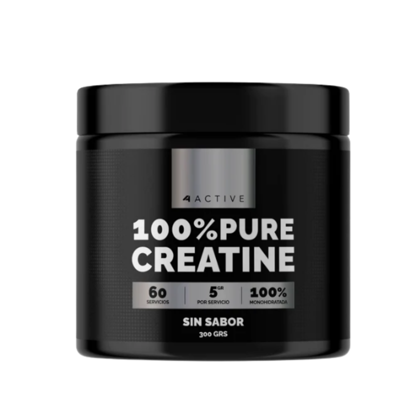 CREATINA MONOHIDRATO 4ACTIVE 300g. 60 SERVICIOS. FUERZA Y SALUD