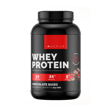 WHEY PROTEIN 4ACTIVE, FORMATO DE 30 SERVICIOS, 22g PROTEINA CON ENZIMA LACTASA