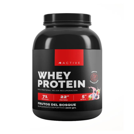 WHEY PROTEIN 4ACTIVE 2kg | 71 SERVICIOS · 21g PROTEINA · ADICION ENZIMA LACTASA