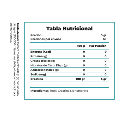 CREATINA MONOHIDRATO 300g. CALIDAD Y RESPALDO CLABEL
