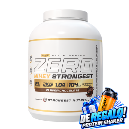 PRO ELITE ZERO STRONG 2KG, ZERO LACTOSA, SOLO 104kcal, 23g PROTEINA,  3g CREATINA