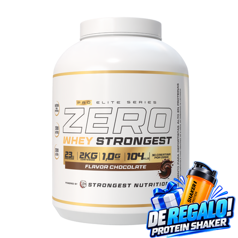 PRO ELITE ZERO STRONG 2KG, ZERO LACTOSA, SOLO 104kcal, 23g PROTEINA,  3g CREATINA