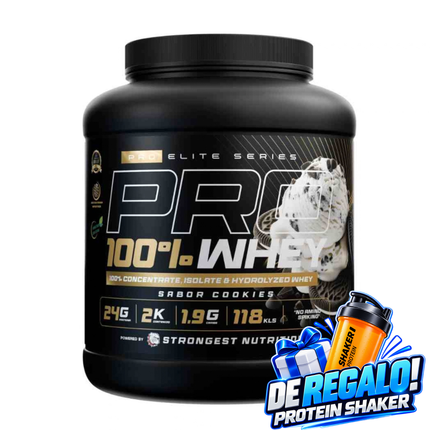 PRO 100% WHEY 2K,  67 SERVICIOS, 24g PROTEINA, ENDULZADA CON STEVIA + SHAKER DE REGALO