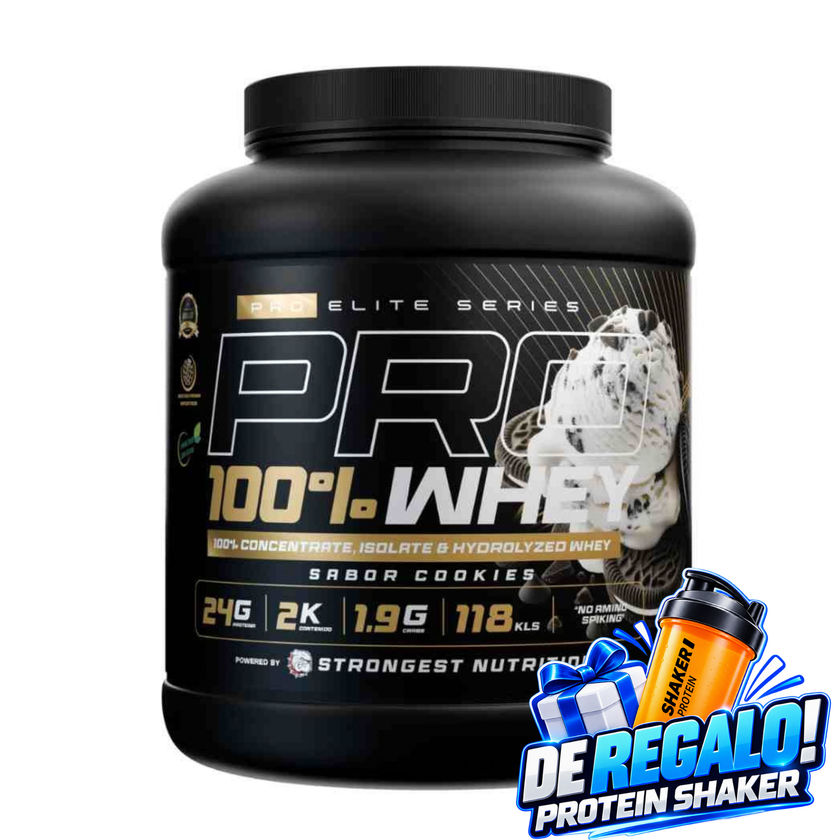 PRO 100% WHEY 2K,  67 SERVICIOS, 24g PROTEINA, ENDULZADA CON STEVIA + SHAKER DE REGALO