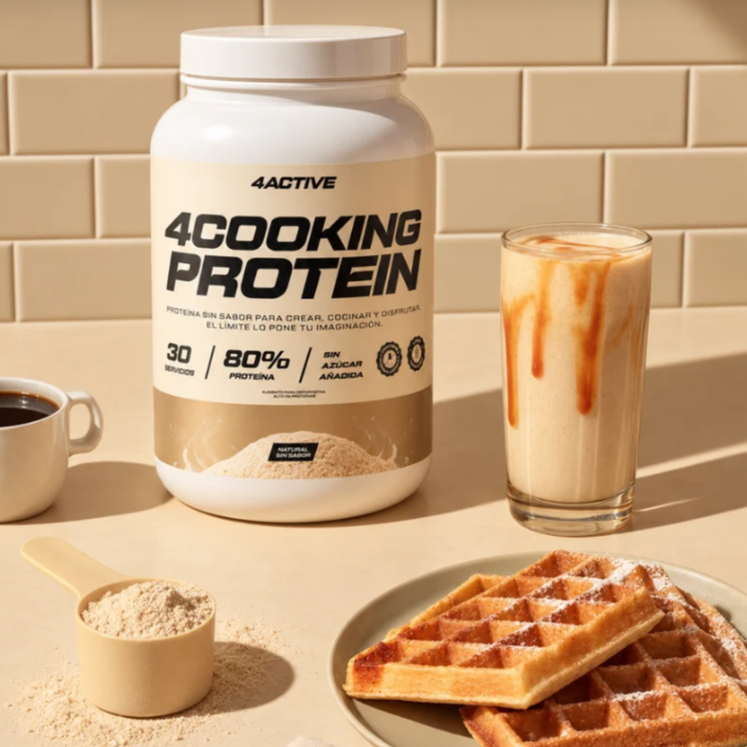 4COOKING PROTEIN. SIN SABOR IDEAL PARA COCINAR. 30 SERVICIOS. LIBRE DE GLUTEN Y CON ENZIMA LACTASA