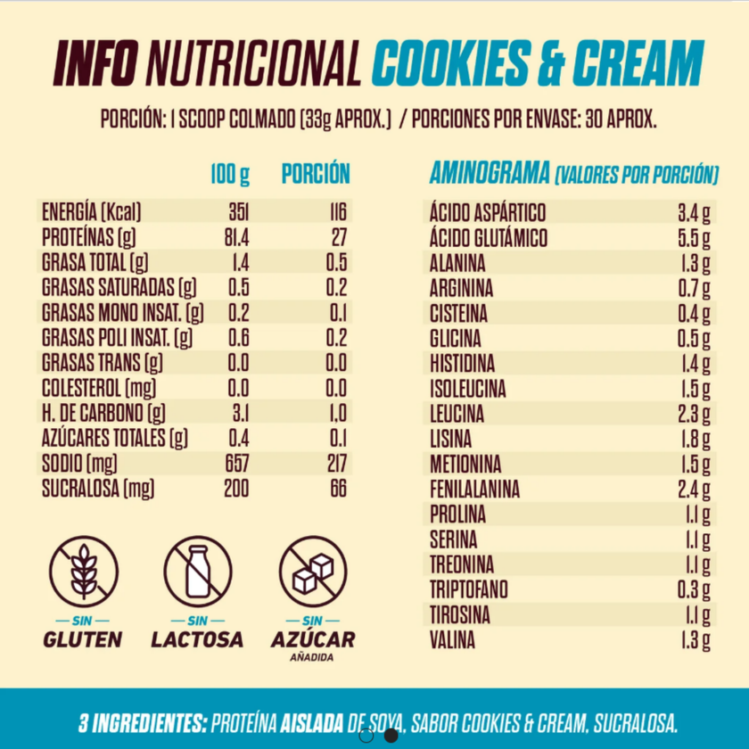 NUEVA FORMULA GO HARD PROTEINA 100% AISLADA DE SOYA. 27g PROTEINA. 30 SERVICIOS. EXQUISITOS SABORES