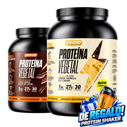 PACK GO HARD, VEGAN PROTEIN. 60 SERVICIOS. 2 PROTEINAS PARA COMBINAR