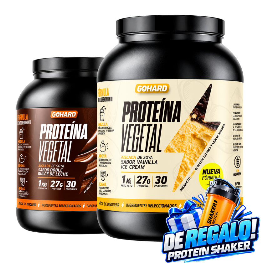 PACK GO HARD, VEGAN PROTEIN. 60 SERVICIOS. 2 PROTEINAS PARA COMBINAR