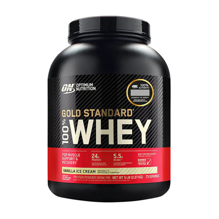 GOLD STANDAR 5lbs CON 24g PROTEINA. LA PROTEINA MÁS PREMIADA